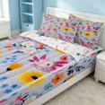 thumbnail image 2 of Erosebridal Cartoon Axolotl Zipper Twin Comforter Sets with Fitted Sheet and 2 Pillowcases, Kawaii Flower Zipper Bedding Set, Xmas Reversible, Soft Lilac, Xmas Reversible, 2 of 7