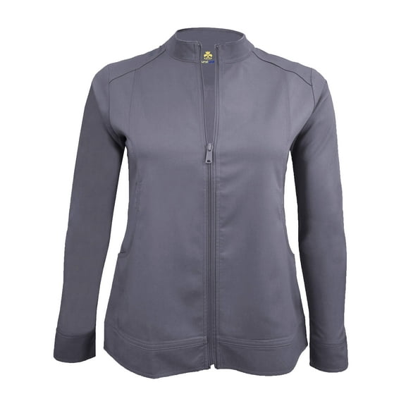 Natural Uniforms Women's Ultra Soft Stretch Zip Up Scrub Jacket (Charcoal, X-Large)