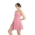 thumbnail image 6 of YITTY Active Women's UltraLuxe Strappy Tennis Dress with Built in Short, Athleisure, 4-Way-Stretch, Pink Sorbet, S, 6 of 8