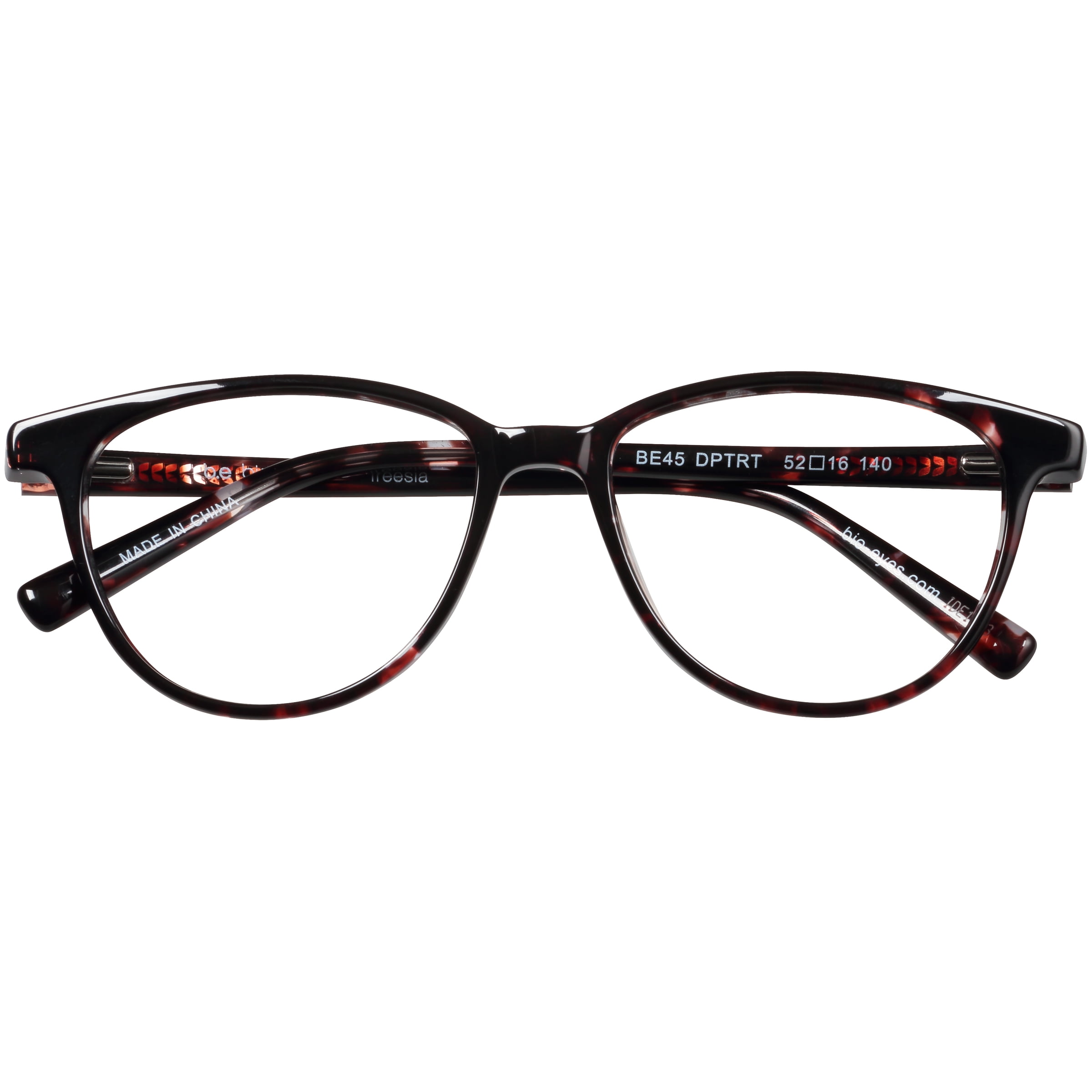Bio Eyes Women's BE45 FREESIA Dark Purple Tort Eyeglass Frames