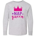 thumbnail image 3 of Inktastic Nap Queen, Crown, Stars - Pink Purple Long Sleeve Youth T-Shirt, 3 of 5