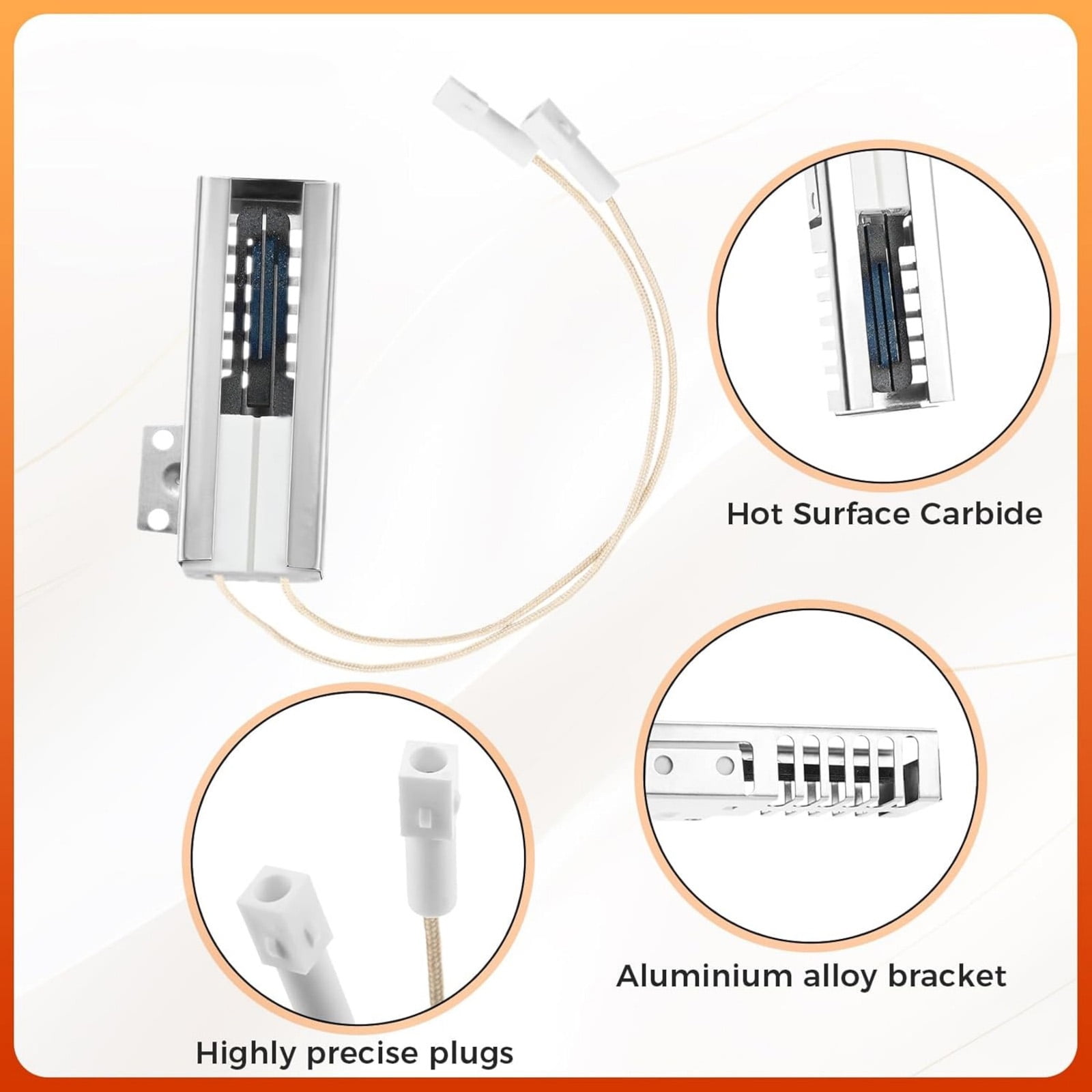 CSYANXING Range Oven Igniter 120V Quality Materials Aluminum Alloy ABS With 2 Nut Connectors For Samsung NX58K9850SS NX58K9852SG Oven