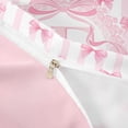 thumbnail image 4 of Manfei Pink Bow Personalized Initial T Duvet Cover Set for Kids Girls,Kawaii Stripes Love Heart Print Bedding Full for Teens Women,Pink Reversible,Lightweight Room Decor,3-Piece,No Comforter, 4 of 6