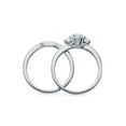 thumbnail image 4 of BERRICLE Sterling Silver 3-Stone Wedding Engagement Rings 0.25 Carat Round Cut Cubic Zirconia CZ Wishbone Ring Set for Women, Rhodium Plated Size 9, 4 of 11