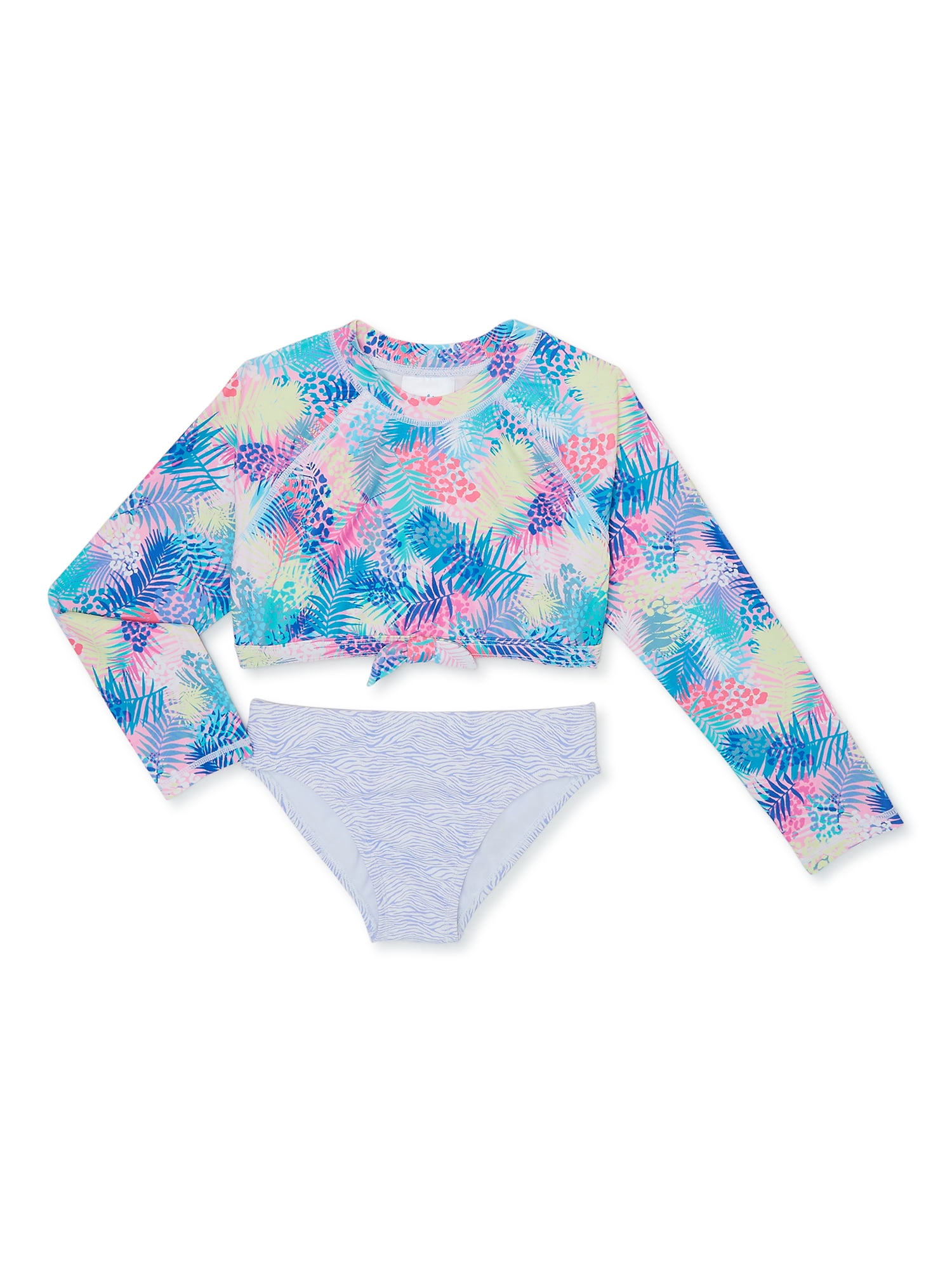 sleeve crop swim top