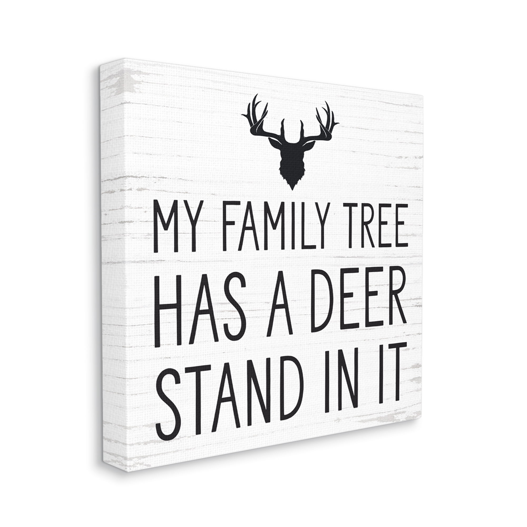 Witty Deer Quote Rustic Lodge Antlers Motif Holiday Graphic Art Gallery-Wrapped Canvas Print Wall Art
