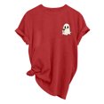 thumbnail image 2 of Jsaierl Halloween Shirts Women Funny Pumpkin Ghost Graphic Tees Going Out Crewneck T-shirt Short Sleeve Holiday Blouse Tops Halloween Gifts, 2 of 9