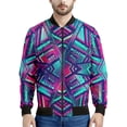 thumbnail image 3 of Chaquetas de bombardero con estampado azteca 3D para hombre, chaqueta de vuelo con cuello alto y cremallera, ropa de calle informal unisex de estilo Harajuku, abrigo, tops, ropa, 3 of 5