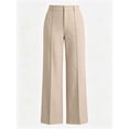 thumbnail image 6 of Htigea Dress Pants for Women Solid Color High Waisted Straight Leg Work Pant with Pockets Elegant Business Office Commute Trousers Khaki S, 6 of 6