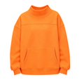 thumbnail image 3 of TZZQ Women Mock Neck Pet Pouch Hoodie Sweatshirt with Cat Carrier Pouch Pullover Long Sleeve Cat Carrier Hoodie with Cat Pouch Loose Fit Comfy Basic Lounge Going Out Fall Sweatshirt Orange M, 3 of 5