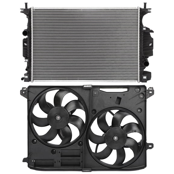 SCITOO Cooling Fan Assembly and Radiator Fit for 2013-2016 for Ford for Fusion 2.0L 2013-2018 for Ford for Fusion 2.5L OE:13320;621-536 623320