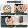 thumbnail image 4 of Flowers Leaves Light Table Lamp USB Bedside Desk Nightstand Lamp Printed Gifts Small Lamp Wood Base for Bedroom Living Room Kids Room College Dorm, 4 of 7