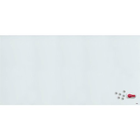 Lorell Magnetic Colored Glass Board - 96" (8 ft) Width x 48" (4 ft) Height -...