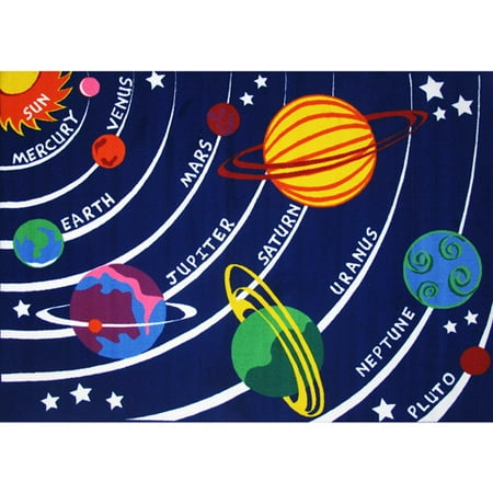 Fun Rugs Fun Time Solar System Rectangle Rug, Multi-Color