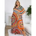 thumbnail image 2 of Tie Dye Caftan Robe Lightweight Kaftan Dresses for Swimwear Women Plus Size Beach Maxi Dress Long Resort Tunic Batwing Sleeve Summer Outfits Oversized Bath Robe Casual Afirca Dress moomoo House Wear, 2 of 11