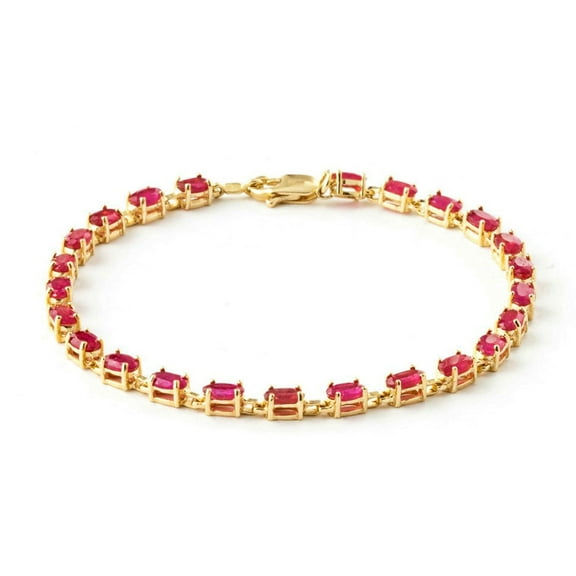 Galaxy Gold 14k Solid Yellow Gold Tennis Bracelet 8 ct (CTW) Red Ruby -3556Y (7.5)