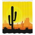 thumbnail image 3 of Ambesonne Saguaro Shower Curtain, Plants in West Desert, 69"Wx84"L, Yellow Orange Black, 3 of 3