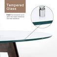 thumbnail image 3 of ivinta Round Glass Dining Table for 2-4 People, 31.5" Circle Kitchen Table with Tempered Glass Top and Wood Legs, Simple Modern Design for Kitchen, Dining Room, Living Room, RD80 (Dark ), 3 of 7