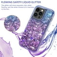 thumbnail image 4 of NIFFPD iPhone 14 Pro with Screen Protector + Camera Lens Protector, Bling Glitter Quicksand Sparkle Clear & Shockproof Protective Cover iPhone 14 Pro 6.1" Blue+Purple, 4 of 6