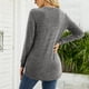 thumbnail image 4 of Las mujeres de manga larga Pullover Top cuello redondo encaje dobladillo bolsillos laterales Casual mujeres con estilo sudadera gris oscuro L, 4 of 6