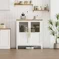thumbnail image 3 of M optimized Sideboard Buffet Cabinet with Glass Doors, 29" Large Buffet Cabinet with Storage, Modern Farmhouse Storage Cabinet Table for Kitchen Dining Room, Living Room, 3 of 8