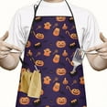 thumbnail image 2 of Halloween Treats Pattern Apron-Garden Aprons for Women with Pockets-Cotton Linen Waterproof Kitchen Cooking Gardening Aprons Adjustable for Kitchen,Cooking,BBQ and Salon 33"x27", 2 of 7