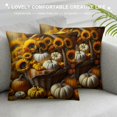 thumbnail image 3 of Ullo0ord Fall Pumpkin Throw Pillow Covers Cotton Linen Autumn Decor Pillowcases Sunflower Cushion Cover Pillow Case with Season 20x20in, 3 of 5