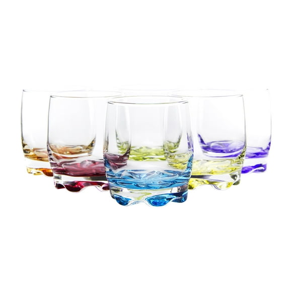 Red Co. Vibrant Splash Water/Beverage Glasses, 9.75 Ounce (6)