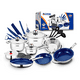 thumbnail image 1 of Flavor Kitchen Batería de Cocina 25 Piezas | Juego de Sartenes Antiadherentes y Ollas de Acero Inoxidable Quirúrgico | Compatible con Inducción | Libre de PFOA y PTFE | Set de Cocina Profesional, 1 of 7