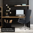 thumbnail image 3 of Silla de Escritorio PiccoCasa Funda Jacquard Rayas Alto Respaldo Universal Giratoria Gris Talla M, 3 of 9