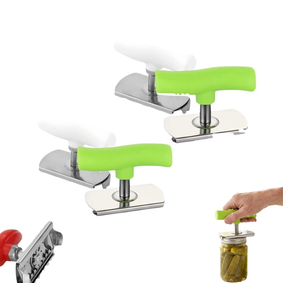 4PCS Cap Crack Jar Opener, Heavy Duty Stainless Steel Cap Crack Opener with Non-Slip Handle, Adjustable Can Opener for Stuck Jars, Bottles & Lids, Easy Twist Tool for Seniors