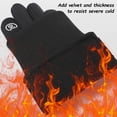 thumbnail image 4 of 1 par de guantes negros acolchados para deportes de invierno, cálidos, para hombres y mujeres, con pantalla táctil, para esquiar y andar en bicicleta, para el frío, 675, 4 of 6