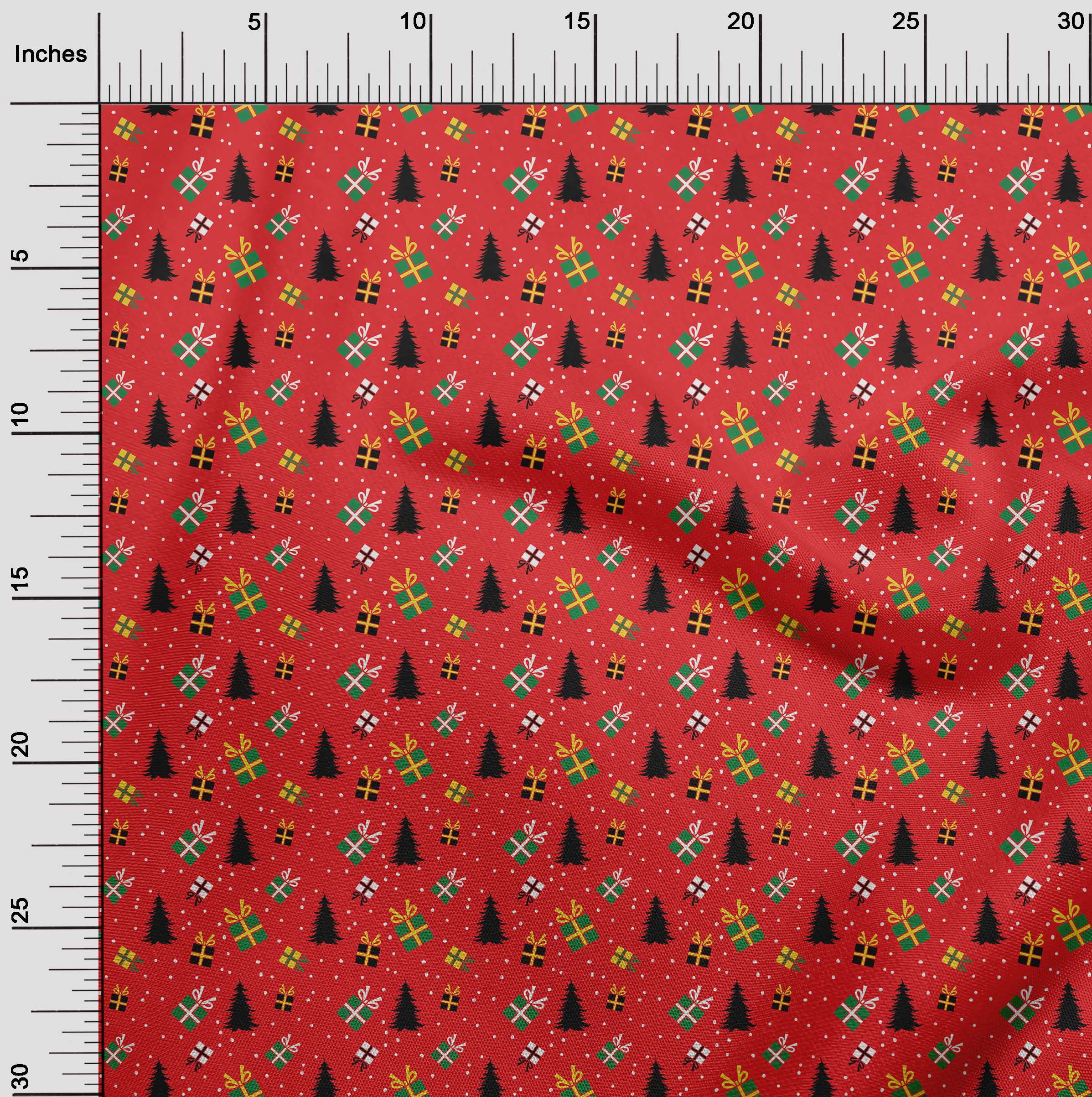 oneOone Rayon Red Fabric Merry Christmas Sewing Fabric By The Yard Printed Diy Clothing Sewing Supplies 56 Inch Wide-4ZF