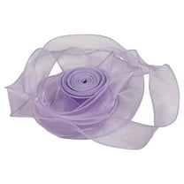 Pearl Transparent Ribbon,White Bridal Sheer Pearls Beaded Fishtail Chiffon Organza Trim Ribbons,for Gift Wrapping Wedding Invitations Bouquets Christmas Decor Supply(Purple1)