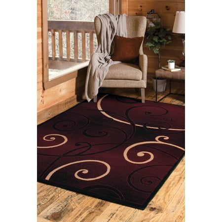 United Weavers Plaza Gigi Area Rug  Geometric Pattern  Burgundy  5 3  x 7 2