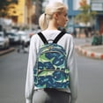 thumbnail image 7 of FORMRS Mini Backpack Purse for Women Quilted Travel Daypack Casual Shoulder Bag, Sharks Pattern, 7 of 7