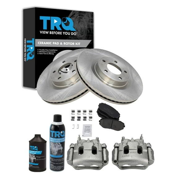 TRQ Front Brake Pad & Rotor Kit BKA45284 Fits Select 2007-2014 Ford Edge , 2007-2015 Lincoln MKX