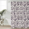 thumbnail image 2 of Small Stall Shower Curtain 36x72 Inch Narrow Half Size Farmhouse Purple Bath Curtains Bathroom Decor Vintage Flower Leaf Botanical Plant Waterproof Fabric Shower Curtain Set with Hooks 36 Inch, 2 of 6
