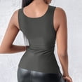 thumbnail image 6 of Siminsem Women's Wide Strap Shelf Bra Tank Top with Built in Bra Cotton Tummy Control Shaper Camisole Adjustable Straps Scoop Neck Light Support Layering Cami, Grey,M, 6 of 9