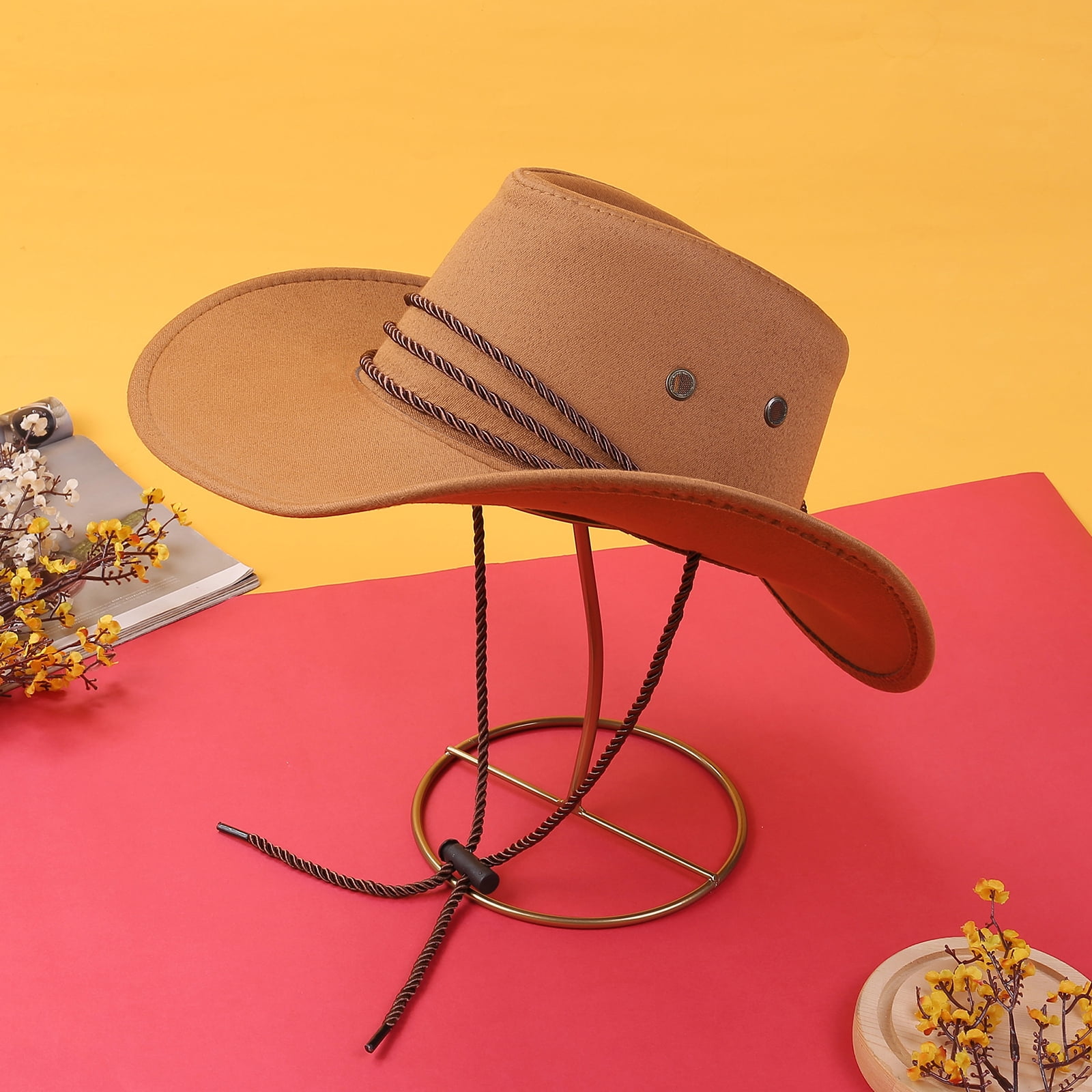 6783 Western Cowboy Hat For Women/men Felt Wide Brim Cowgirl Roll Up Fedora 2026 Men Women Classic Western Cowboy Cowgirl Belt Fedora  main image 2