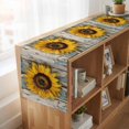 thumbnail image 6 of Summer Sunflower 90 Inch Table Runner, Vintage Wooden Botanical Floral Farmhouse Dresser Scarf Cotton & Linen Tablerunner for Dining/Kitchen Island/Holiday Party Décor 13" x 90", 6 of 9