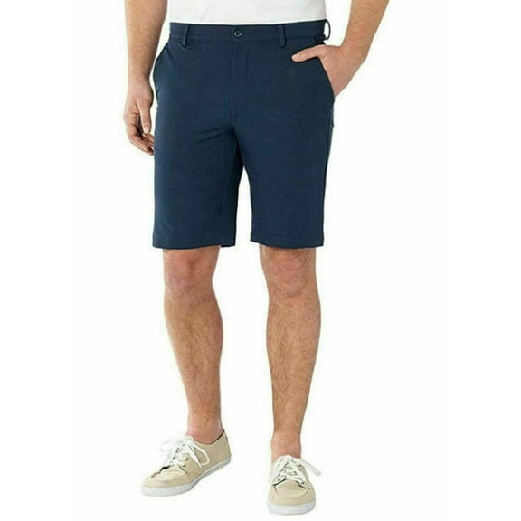 NEW!!! Greg Norman Men Four Way Stretch Ultimate Classic Travel Shorts (Navy,32)