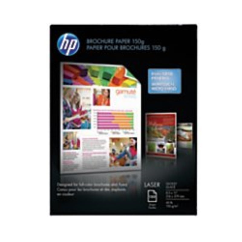 hp color laser brochure paper, glossy (150 sheets, 8.5 x 11 inches