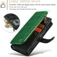 thumbnail image 4 of Para Samsung Galaxy Z Fold 4 5G Funda tipo billetera con Tarjetero, Muñequera con Correa de Cordón de Bolsillo con Cremallera Magnética con soporte, Funda tipo Billetera de Cuero con tapa, 4 of 8