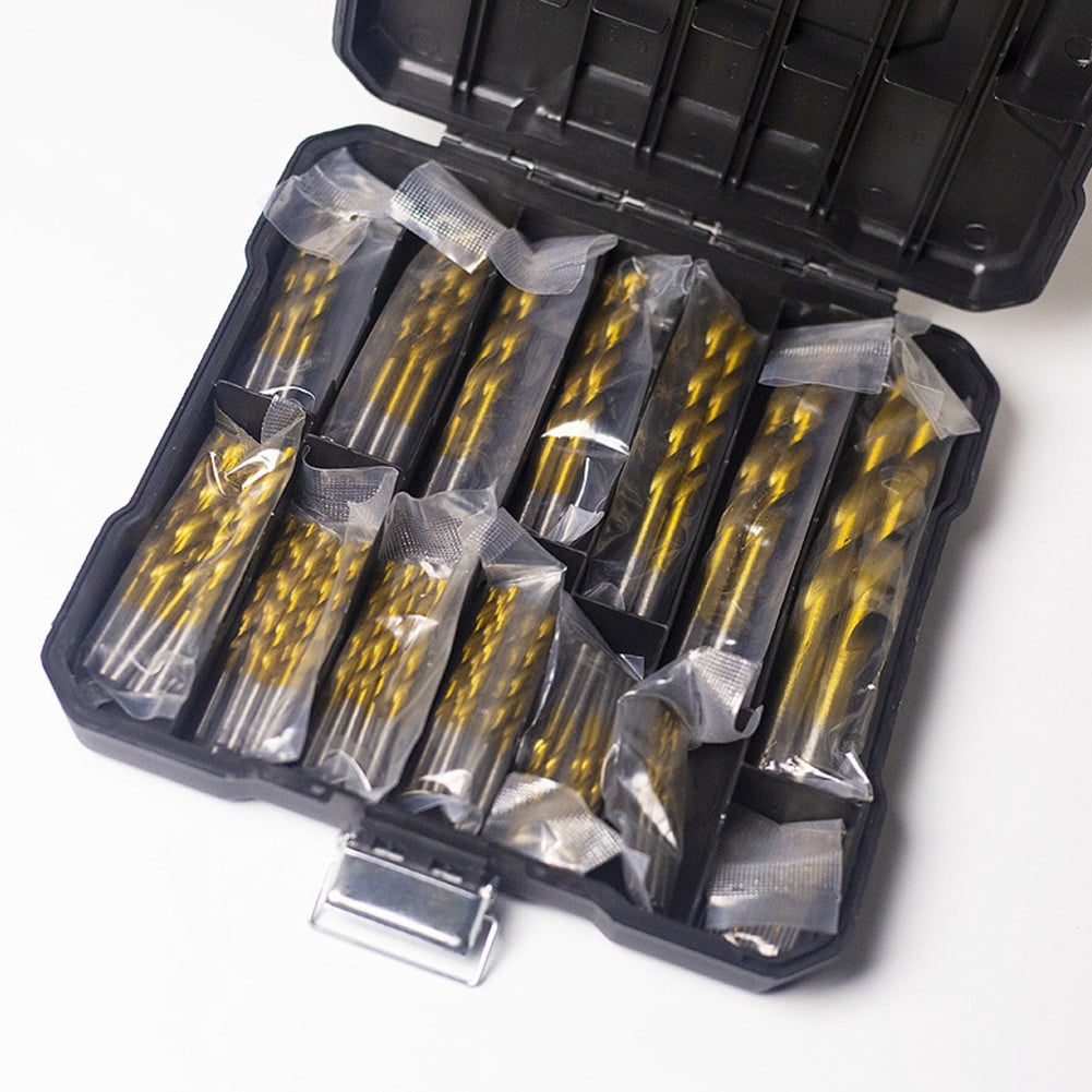 99Pcs High-Speed Steel Drill Bits Titanium Drill Bit Set for Steel Plate Wood