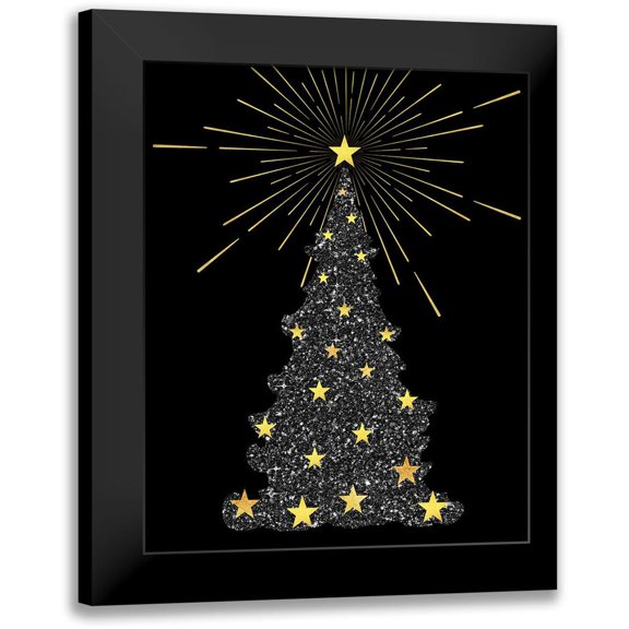 Lavoie, Tina 12x14 Black Modern Framed Museum Art Print Titled - Park Avenue Starry Christmas Tree