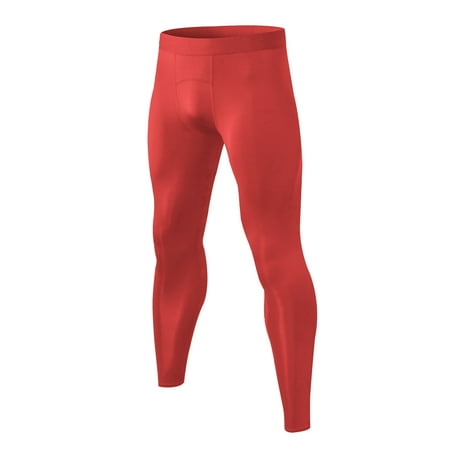 

Odeerbi Reduced Sports Pants for Men Shapewear Bodysuit Stretch Leggings Trousers Breathable Quick-drying Wicking Fitness Pants Red