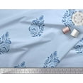 thumbnail image 2 of Soimoi Polyester Crepe Fabric Leaves,Floral & Paisley Block Printed Fabric 1 Yard 52 Inch Wide, 2 of 3