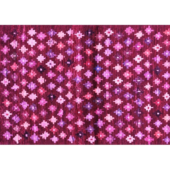 Ahgly Company Indoor Rectangle Abstract Pink Contemporary Area Rugs, 6' x 9'