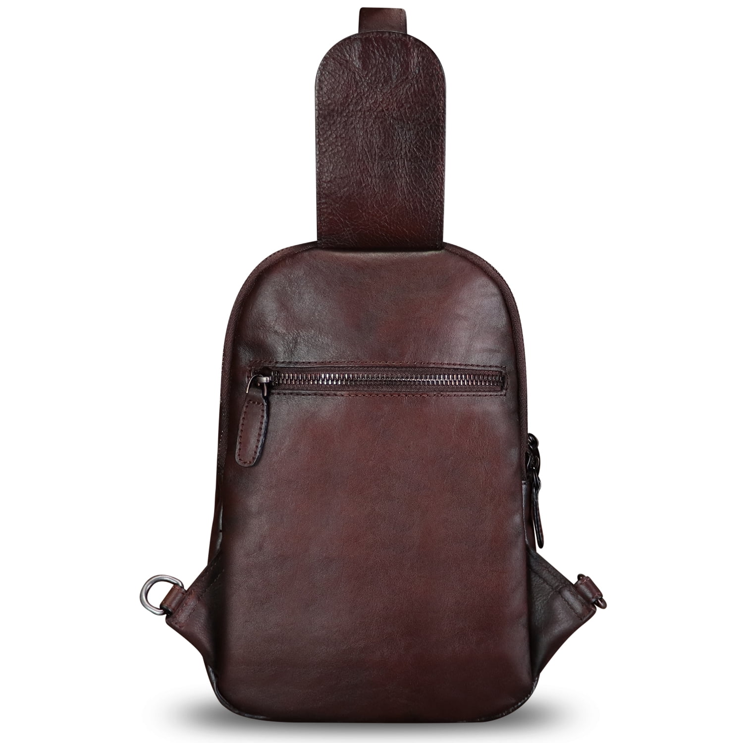 Genuine Leather Small Sling Bag for Women Men Sling Backpack Purse Crossbody Bag
